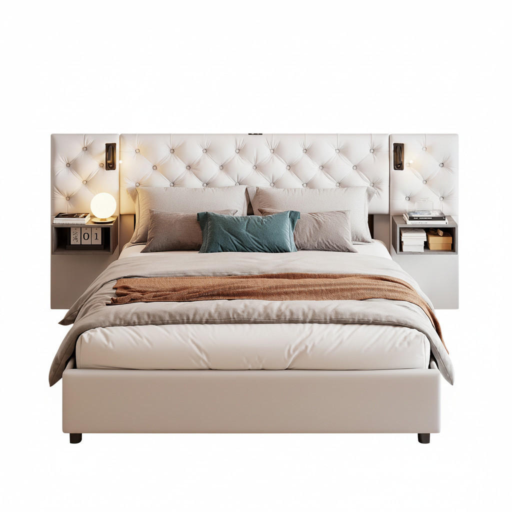 Parafta Home Doppelbett Beige 160x200 cm