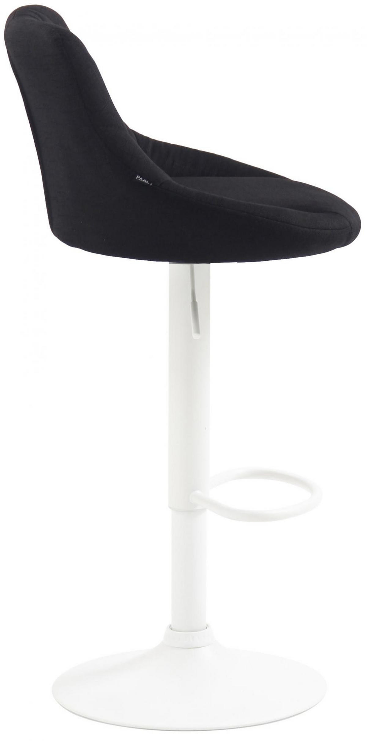 BARHOCKER Stoff schwarz - Schwarz/Weiß, Textil/Metall (46/83/49cm) - CLP