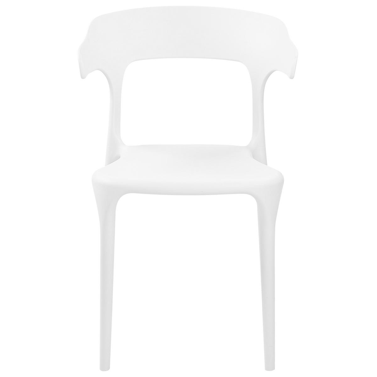 GARTENSTÜHLE 4er-Set Kunststoff weiß Gubbio - Weiß, Kunststoff (50/76/49cm) - Beliani