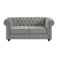 SOFA ohne Schlafmöglichkeit - 2 Personen - Samt, Stoff - Hellgrau - - Hellgrau, Textil (165/72/88cm) - Vente-Unique