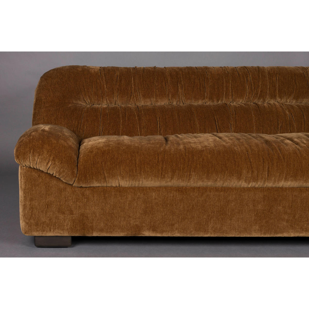 SOFA 3-SITZER Douglas Samt Cognac/ Braun - Braun, Kunststoff (214/78/102.5cm) - Dutchbone