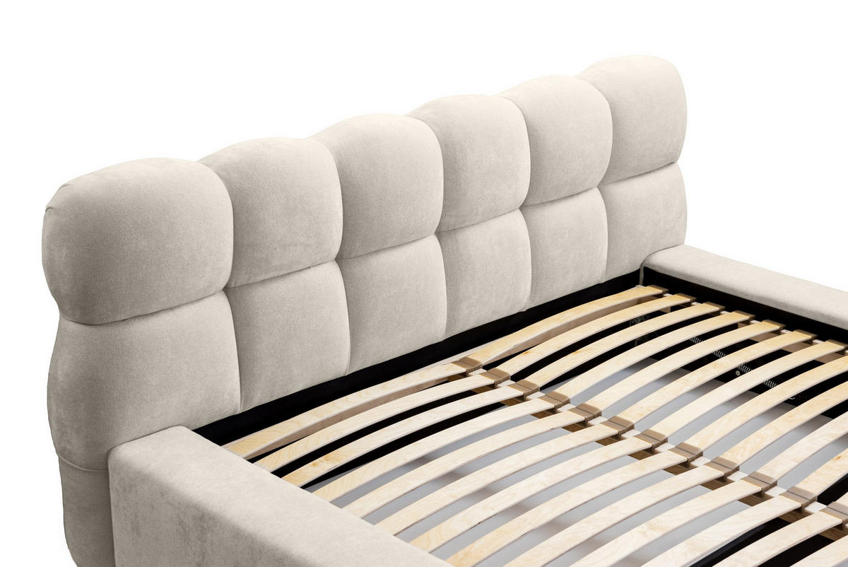 POLSTERBETT schenilen Struktur Paulon 160x200 cm, Beige - Beige, Textil (160/200cm) - Fedve