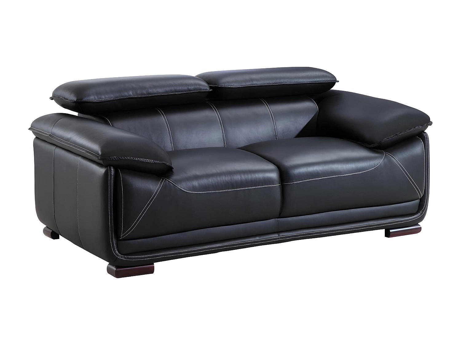 LEDERSOFA 2-Sitzer - Schwarz - MACELO - Schwarz, Leder (170/75/97cm) - Vente-Unique