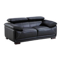 LEDERSOFA 2-Sitzer - Schwarz - MACELO - Schwarz, Leder (170/75/97cm) - Vente-Unique