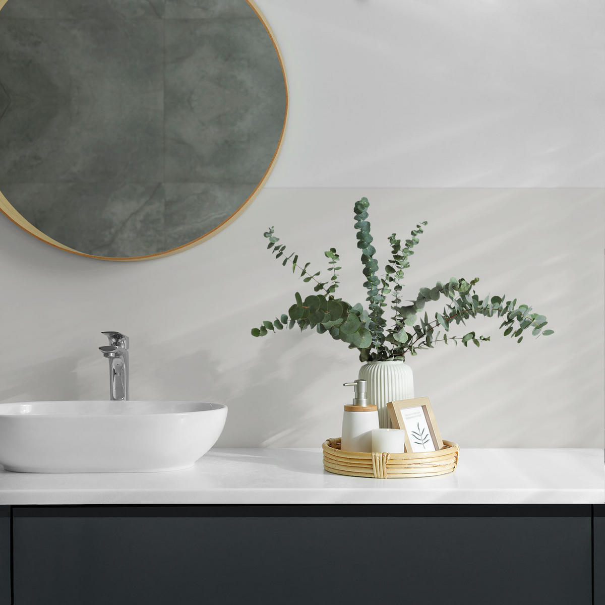 WANDPANEEL 4x 50x50 cm selbstklebend Marbryn - Weiß, Kunststoff (50/1.6/50cm) - Wallfluent