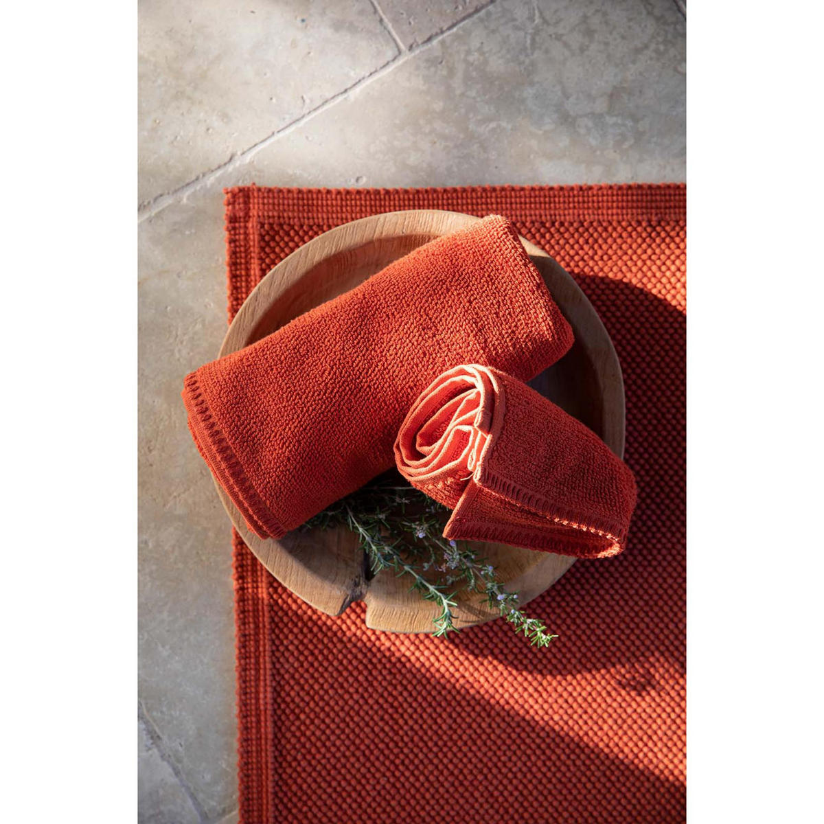 HANDTUCH Bora rooibos 50 x 100 cm - Dunkelorange, Textil (50/100cm) - Vivaraise