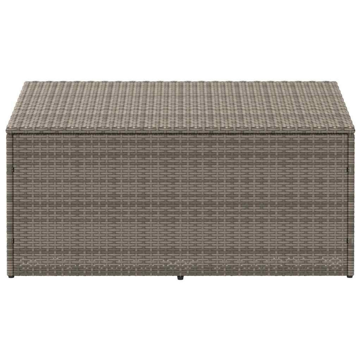 GARTEN-AUFBEWAHRUNGSBOX Grau 110/50/58 Cm Poly Rattan - Grau, Kunststoff (50/58/110cm) - vidaXL