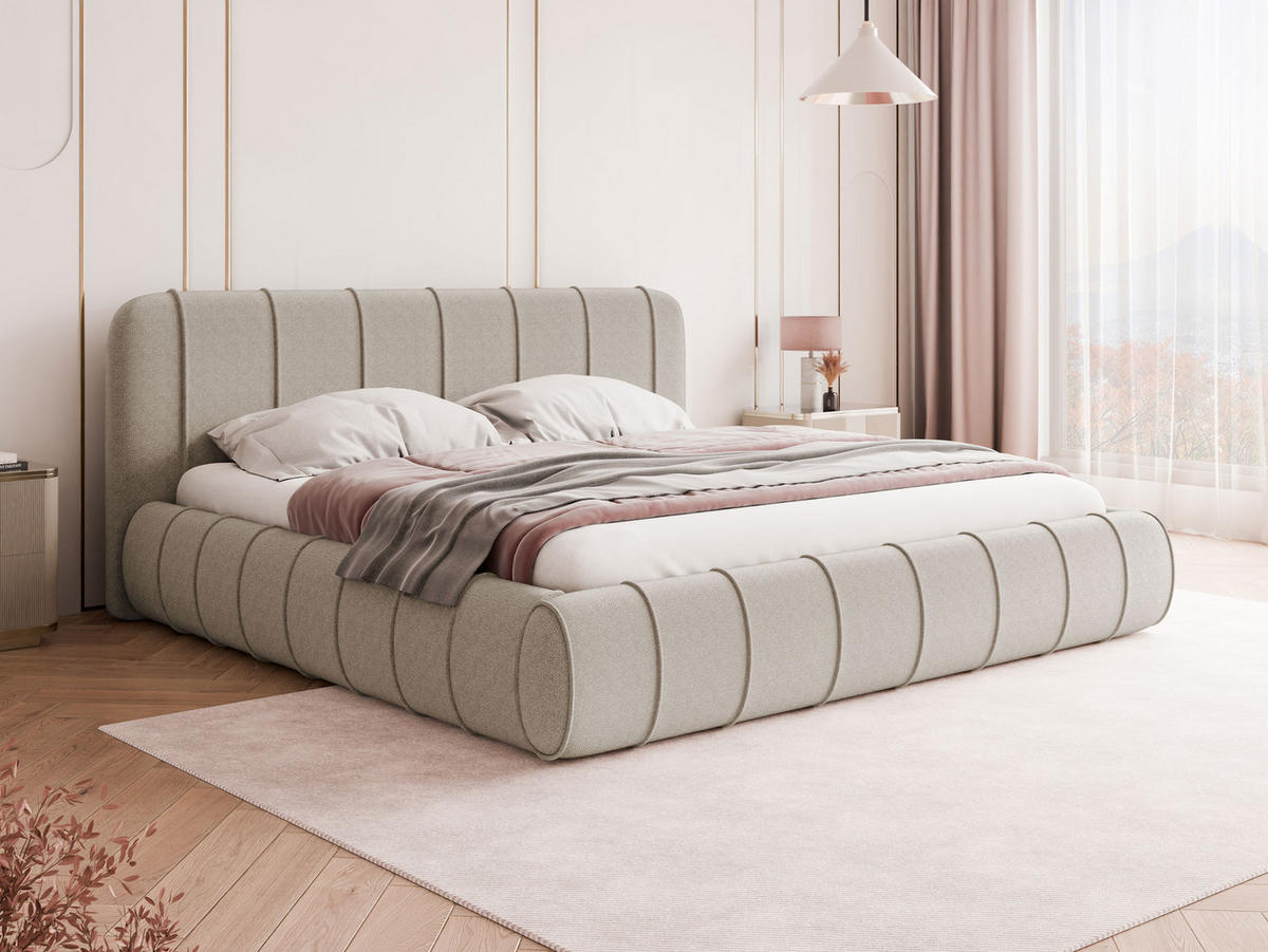 POLSTERBETT Slim XI - Kaschmir, Holz/Holzwerkstoff (200/200cm) - MIRJAN24