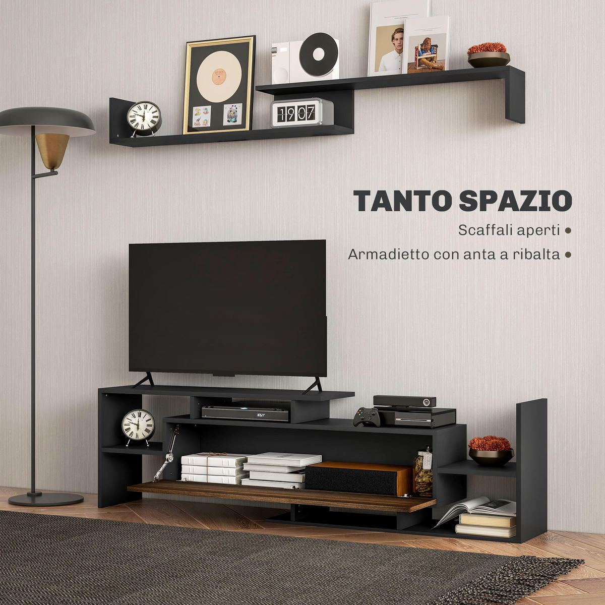 TV-MÖBEL Multicolor 1 Stück - Multicolor, Holzwerkstoff (153.6/42/25cm) - GiPP