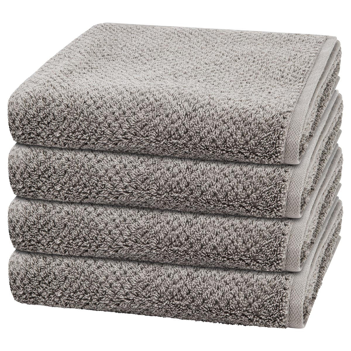 HANDTUCH Pure 4er-Set - Grau, Textil (50/100cm) - Cawö