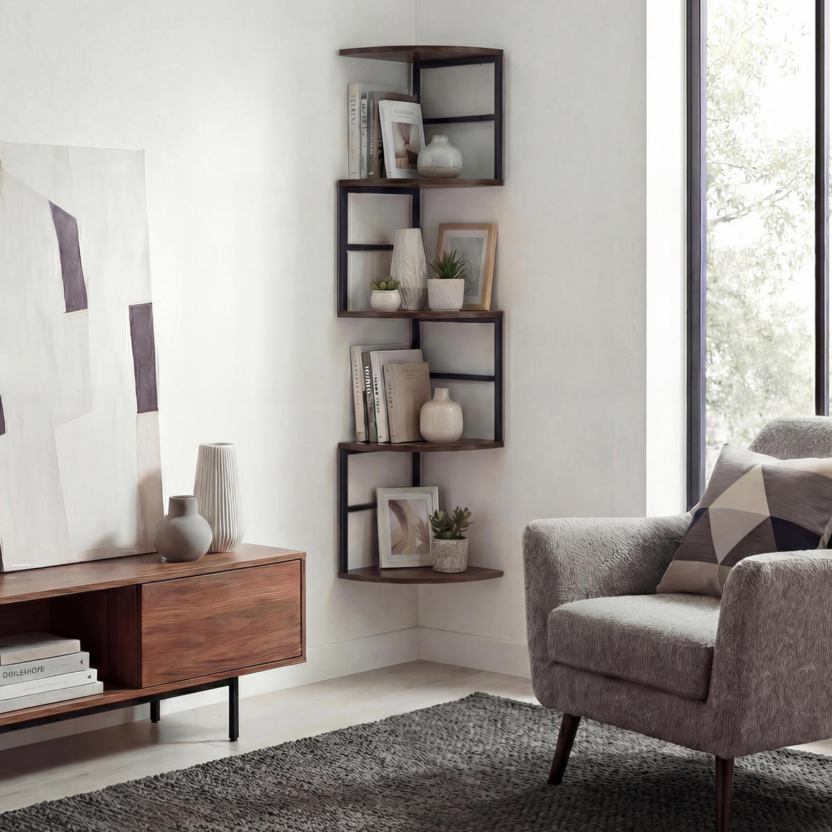 ECKREGAL Dunkelbraun - Dunkelbraun, Metall (30/128/30cm) - MCW