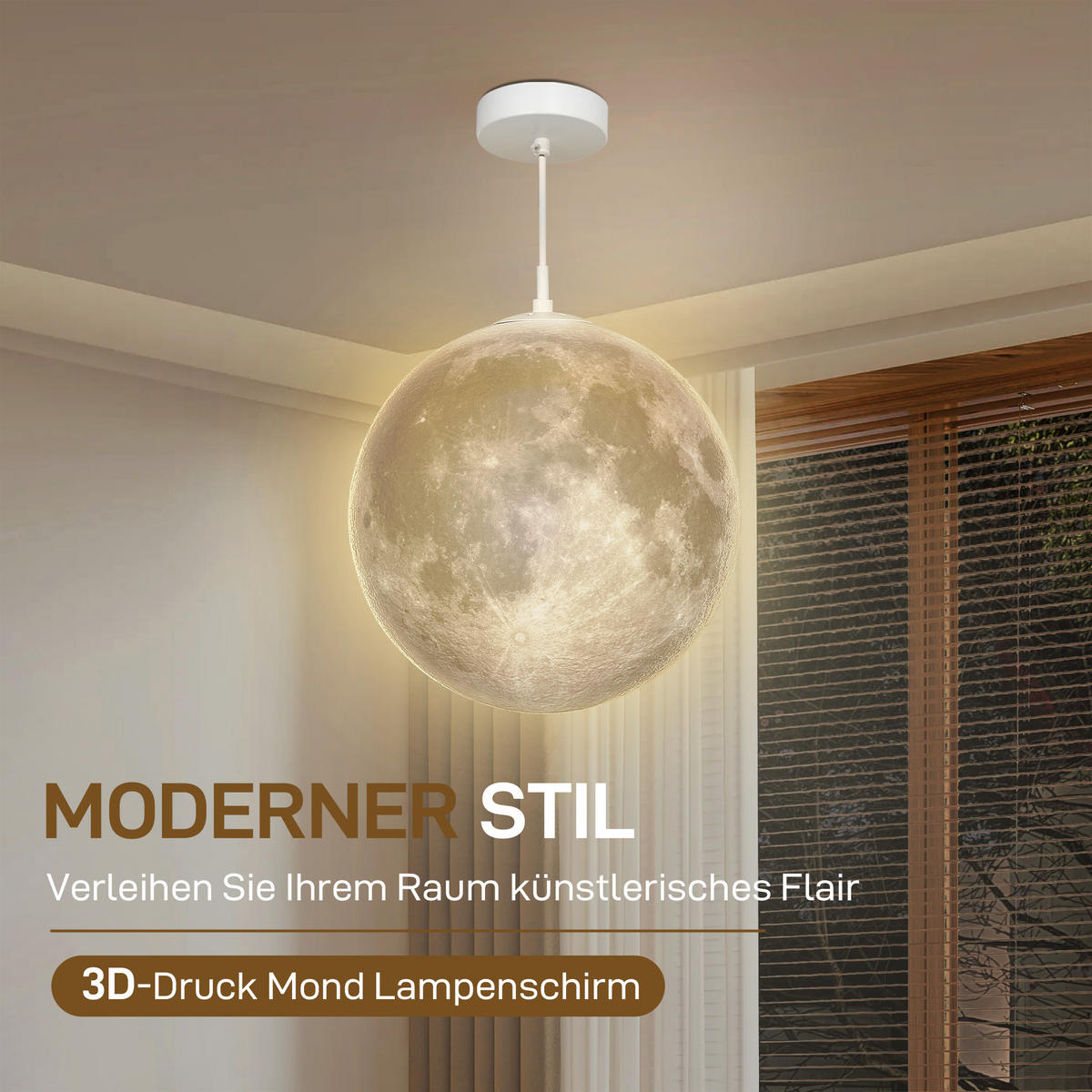 PENDELLEUCHTE mit APP-Steuerung, Cremeweiß - Weiß, Kunststoff (30/30/30cm) - HOMCOM