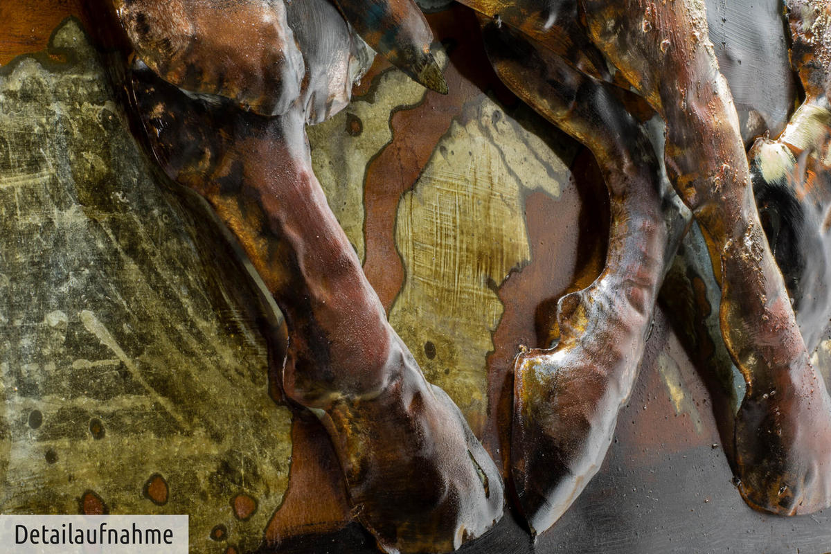METALLBILD Rot 100/70 cm - Rot/Braun, Metall (7.8/70cm) - KUNSTLOFT