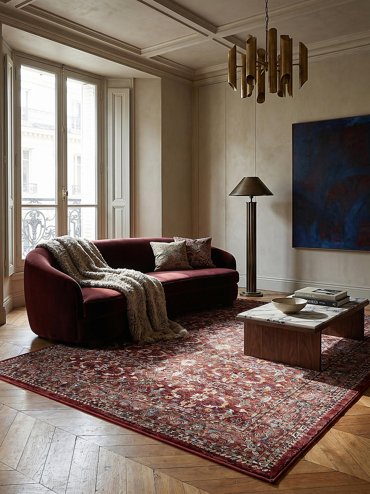KURZFLORTEPPICH GLAZERT, im Berber-Stil, Rot, 200 x 290 cm - Rot, Textil (290/200cm) - KADIMA DESIGN