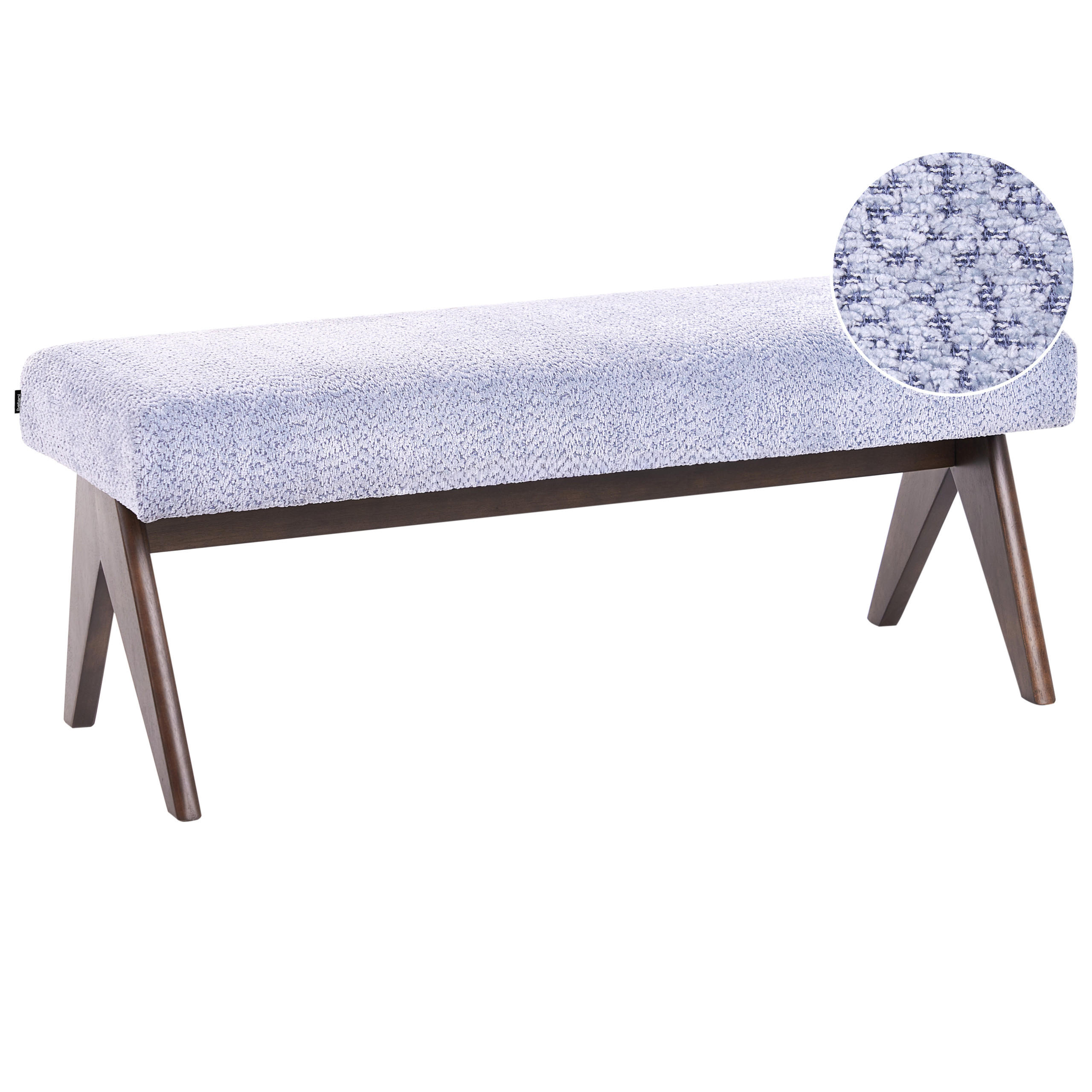 Beliani Polsterbank Hellblau 118x48x46 cm