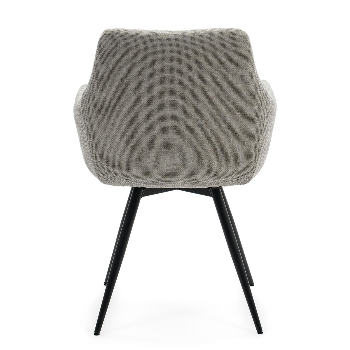 STUHL LUGANO drehbar gepolsterter mit Steppung - hellgrau - Chenille - Hellgrau/Schwarz, Textil/Metall (58/84/59cm) - NEW HOME