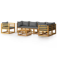 GARTENSET Reichhold 7-teilig - Grau, Holzwerkstoff - Nettlife
