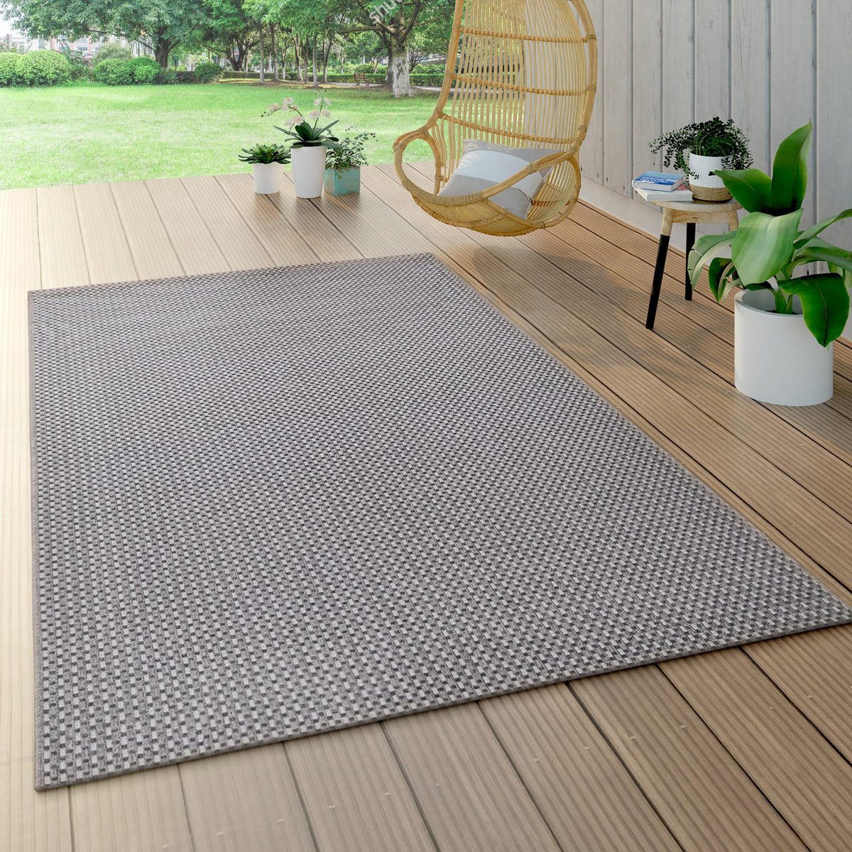 OUTDOORTEPPICH 120/170 cm Waregem 622 - Grau, Kunststoff (120/170cm) - Paco Home