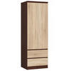 KLEIDERSCHRANK Wengefarben, Sonoma Eiche 60x51x180 cm - Wengefarben/Sonoma Eiche, Holzwerkstoff (60/180/51cm) - Akord