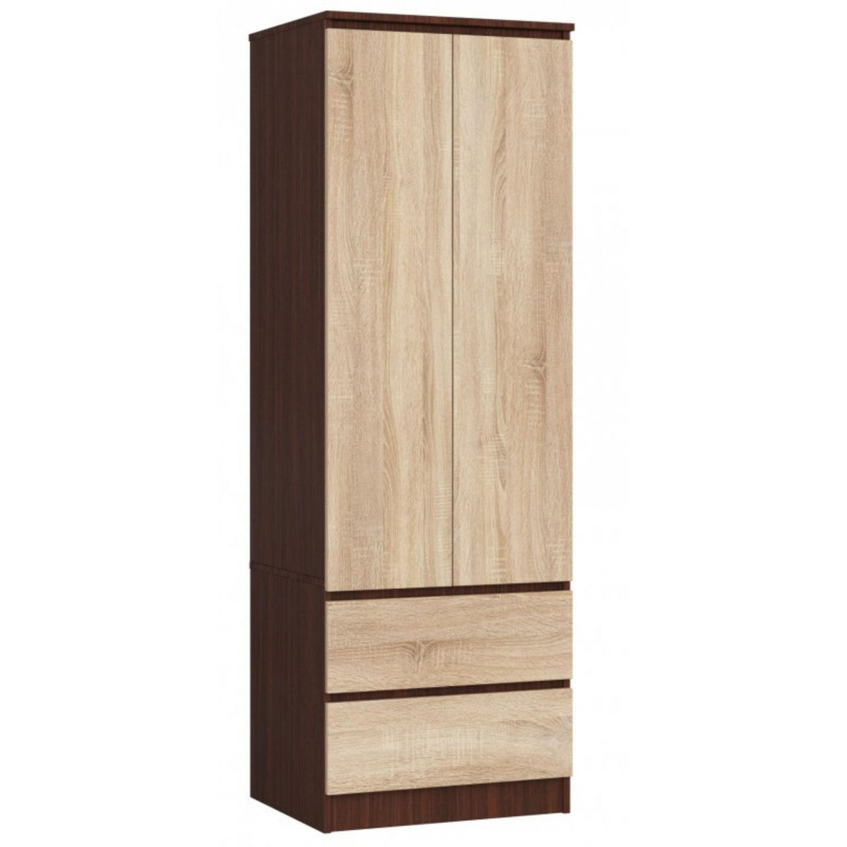 KLEIDERSCHRANK Wengefarben, Sonoma Eiche 60x51x180 cm - Wengefarben/Sonoma Eiche, Holzwerkstoff (60/180/51cm) - Akord