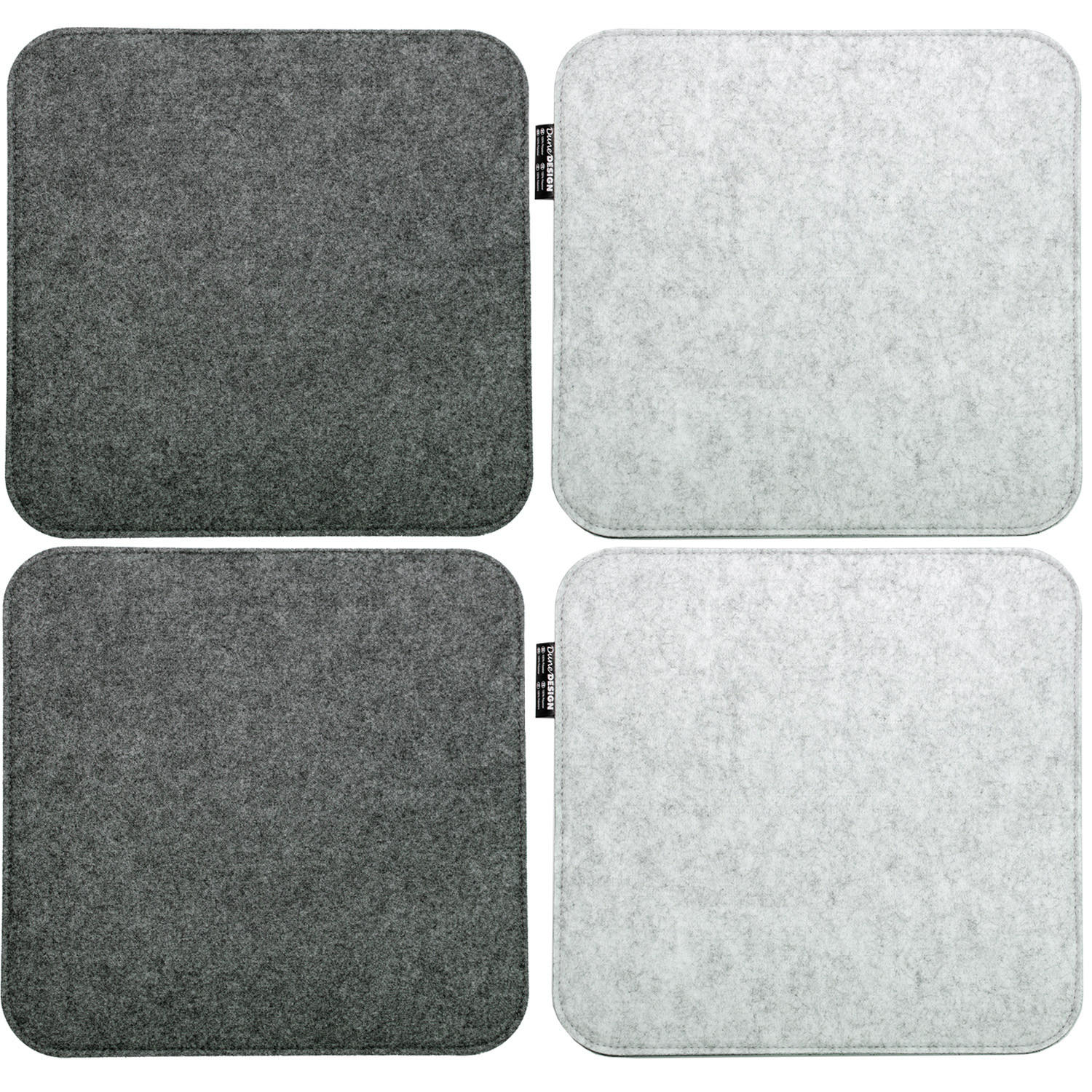 STUHLKISSEN 4er Set 35/35 cm Filz, Grau - Grau, Kunststoff (35/35/1cm) - Dunedesign