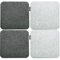 STUHLKISSEN 4er Set 35/35 cm Filz, Grau - Grau, Kunststoff (35/35/1cm) - Dunedesign