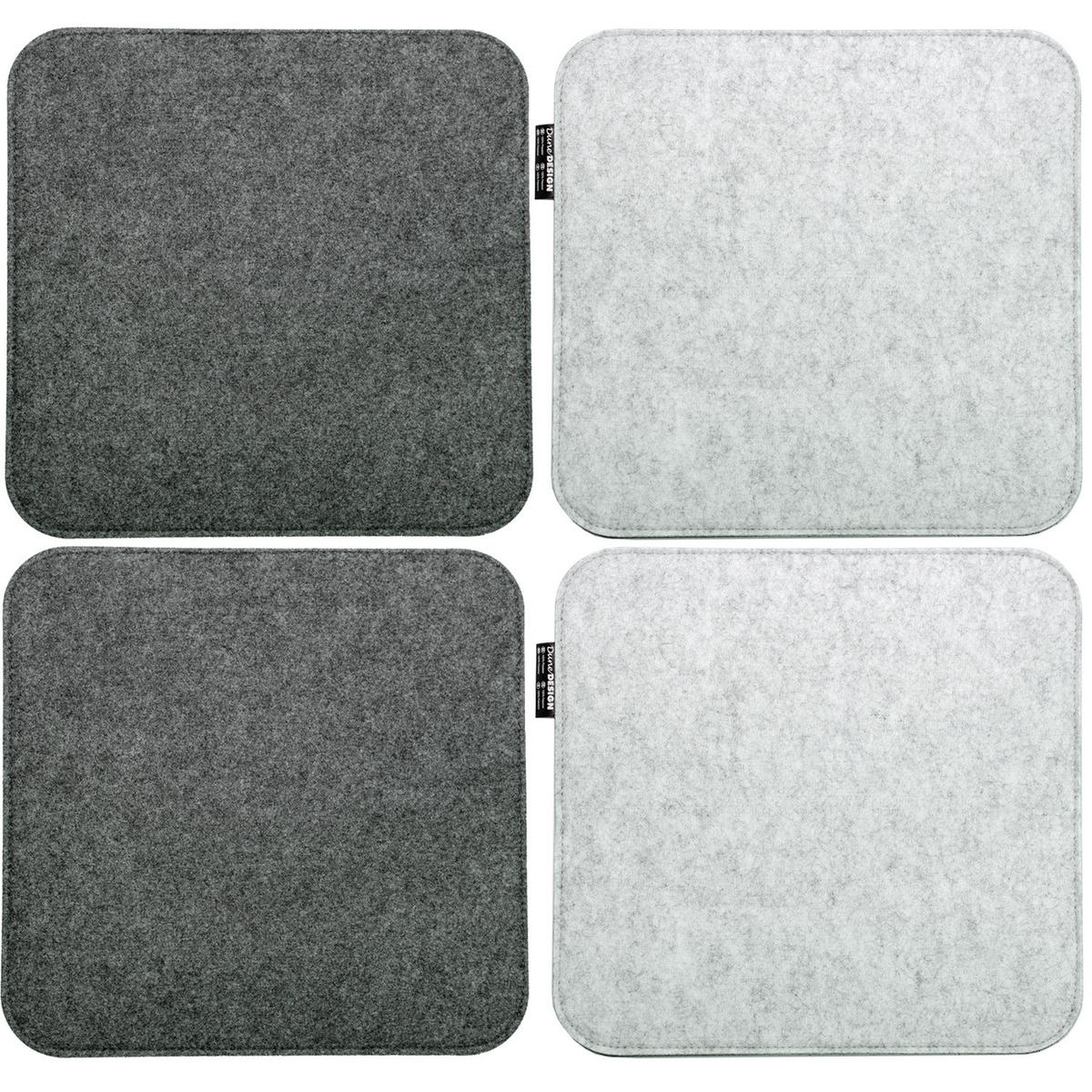 STUHLKISSEN 4er Set 35/35 cm Filz, Grau - Grau, Kunststoff (35/35/1cm) - Dunedesign