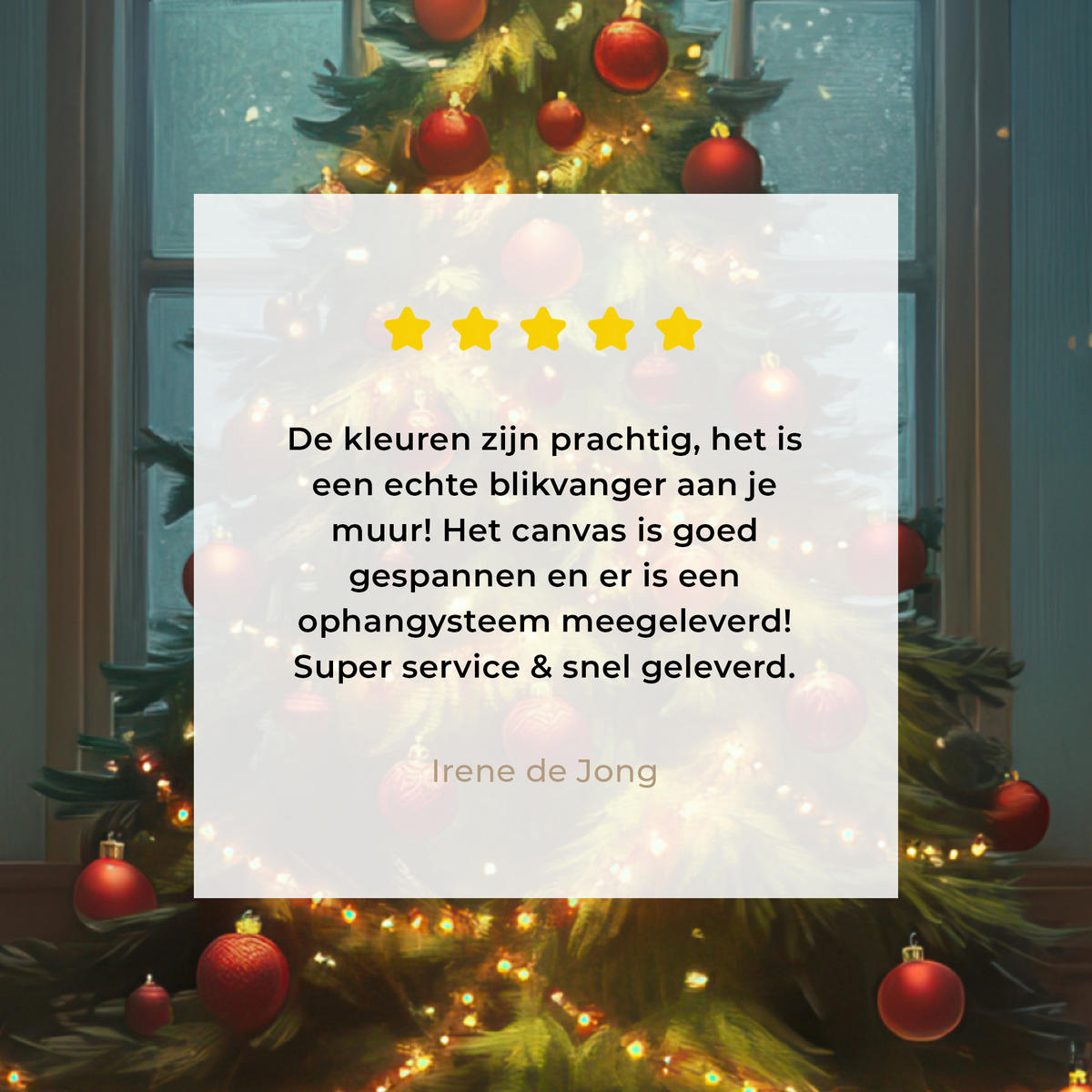 LEINWANDBILD Weihnachtsbaum - Geschenk - Winter Wandbild Wohnzimmer 50x50 cm - Grün, Textil (50/50cm) - MuchoWow