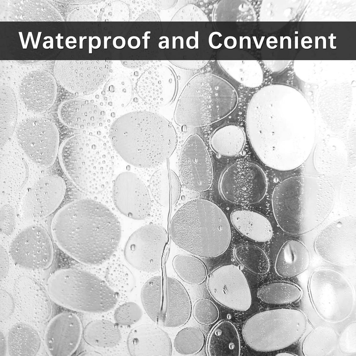 DUSCHVORHANG Polyester wasserdicht schimmelresistent waschbar mit Haken Badewanne Badezimmer - Transparent, Kunststoff (180/200cm) - MCBOSON