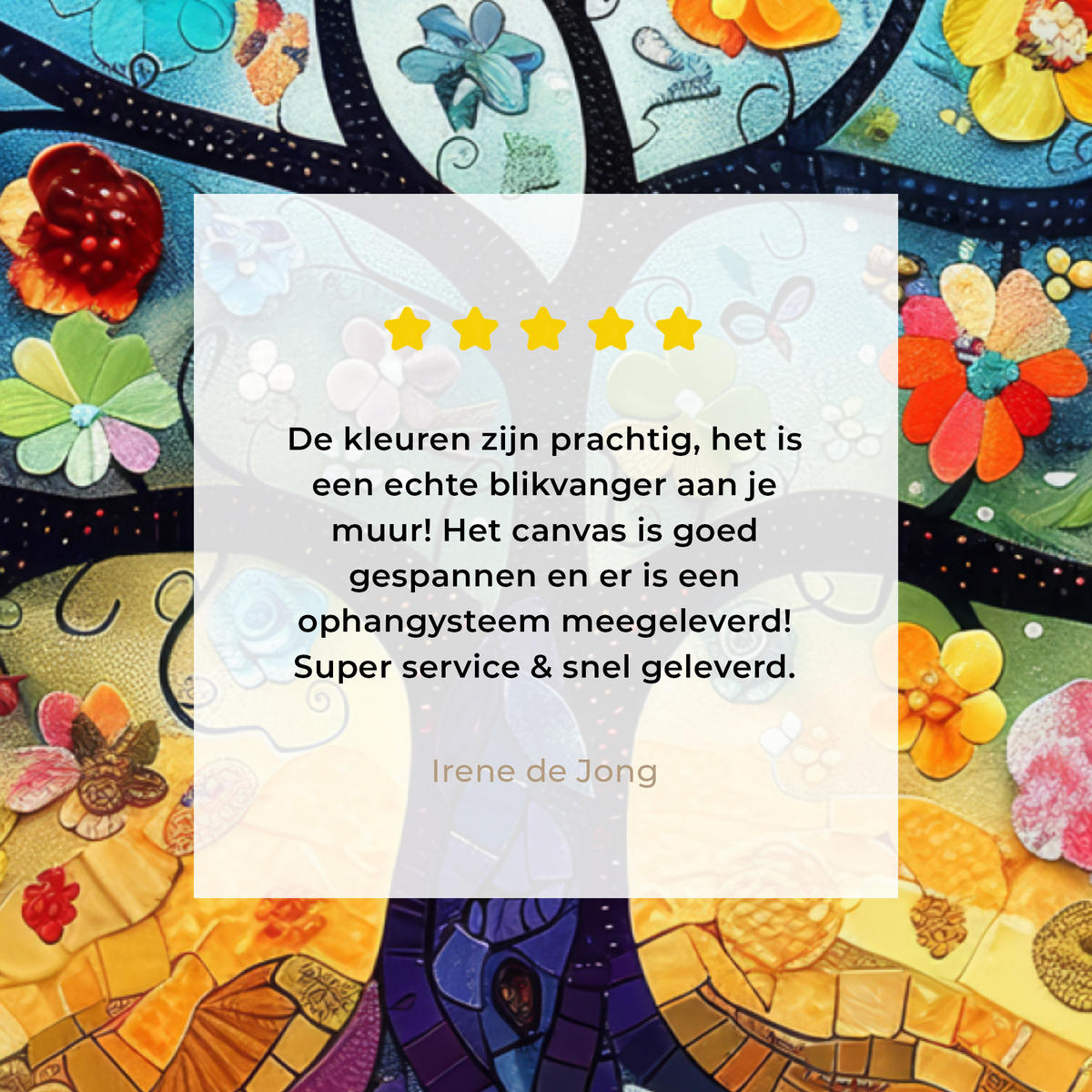 LEINWANDBILD Kunst - Baum des Lebens - Blumen - Hippie Wandbild 40x30 cm - Dunkelblau, Textil (40/30cm) - MuchoWow