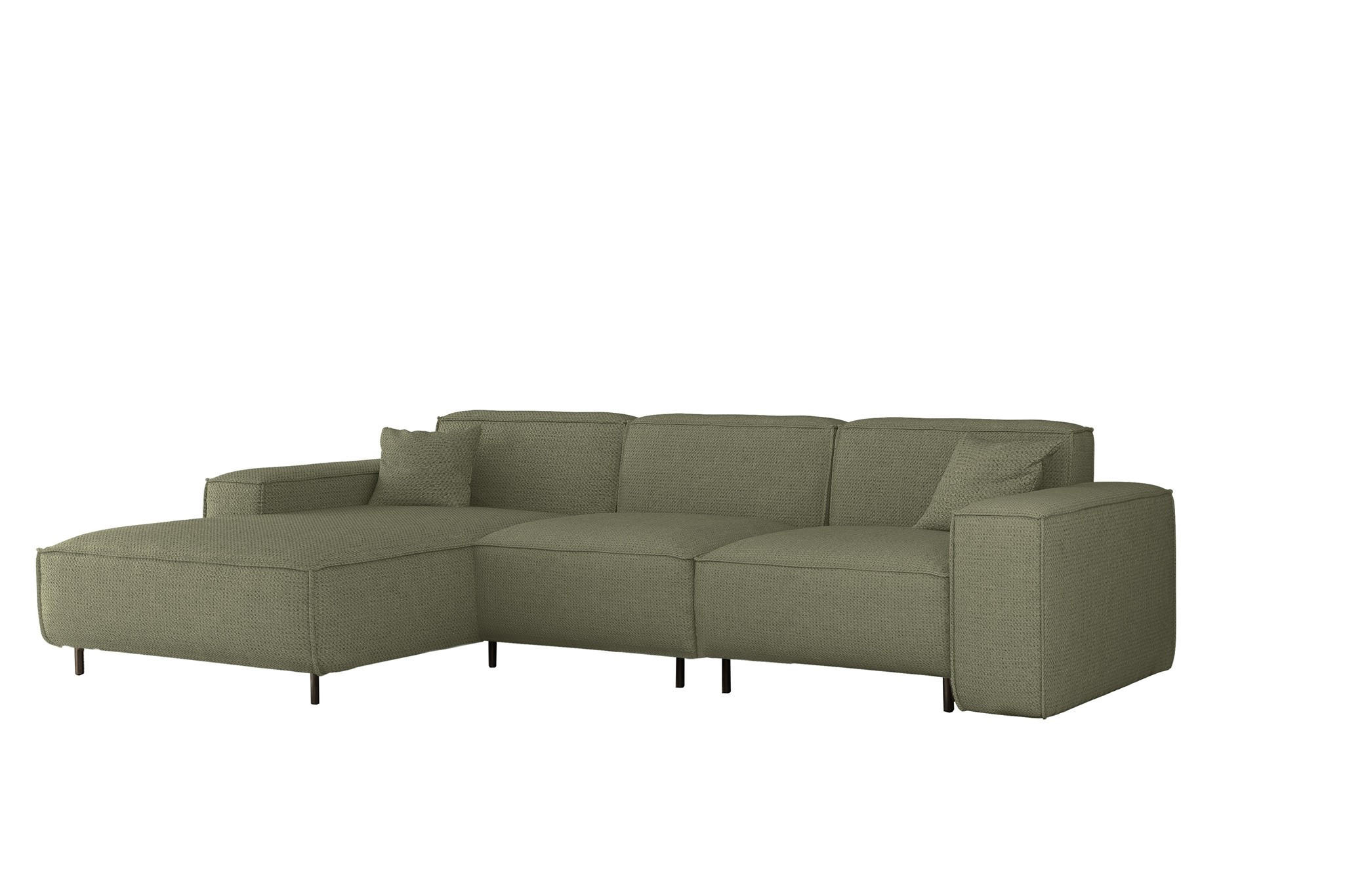 ECKSOFA Gloria In Artico - Grün, Holzwerkstoff/Textil (165/266cm) - Fun Möbel