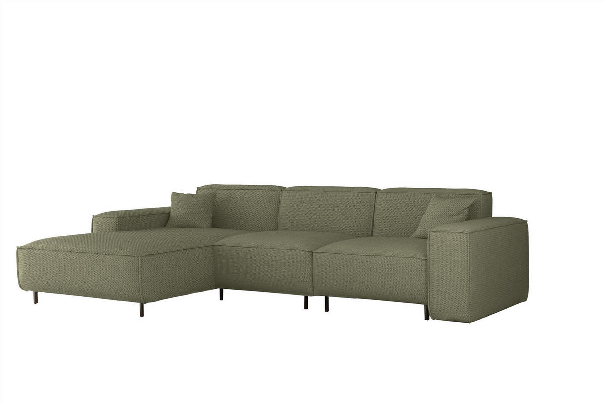 ECKSOFA Gloria In Artico - Grün, Holzwerkstoff/Textil (165/266cm) - Fun Möbel