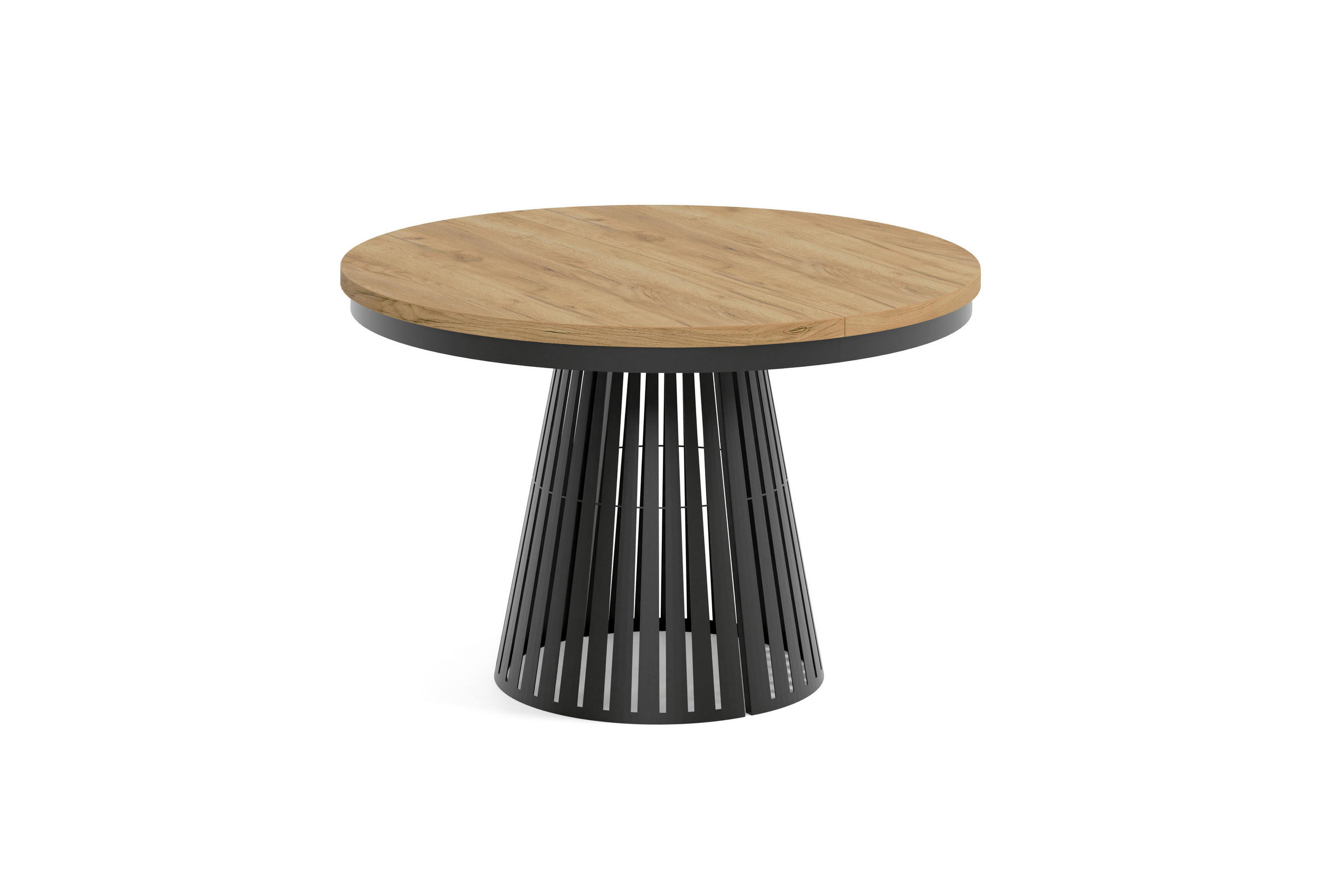 ESSTISCH Cone Bis - Honigeiche/Schwarz, Holzwerkstoff/Metall (120/120/76cm) - Meblini