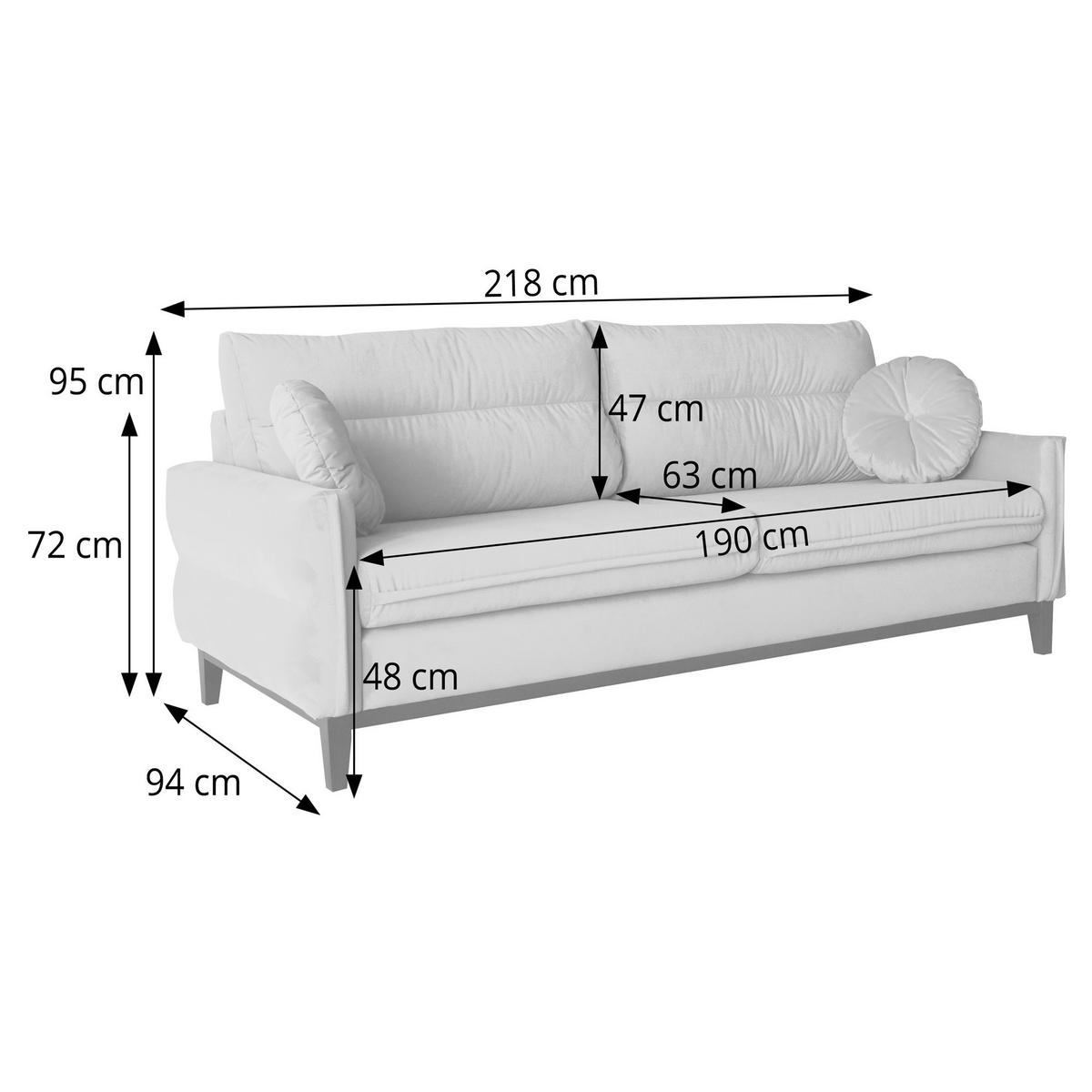 SOFA 2-SITZER Belweder Velours grau - Wengefarben/Grau, Holz/Textil (218/95/94cm) - Beautysofa