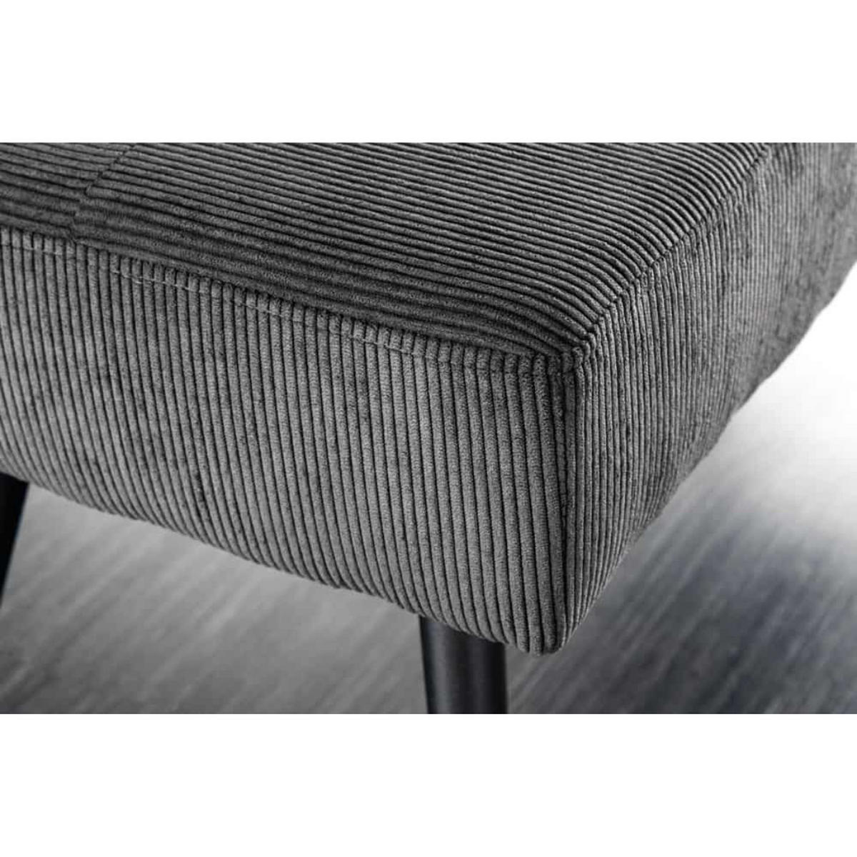 SITZBANK BOUTIQUE Cord Dunkelgrau, Schwarz 100 cm - Dunkelgrau, Textil (100/45/35cm) - riess-ambiente