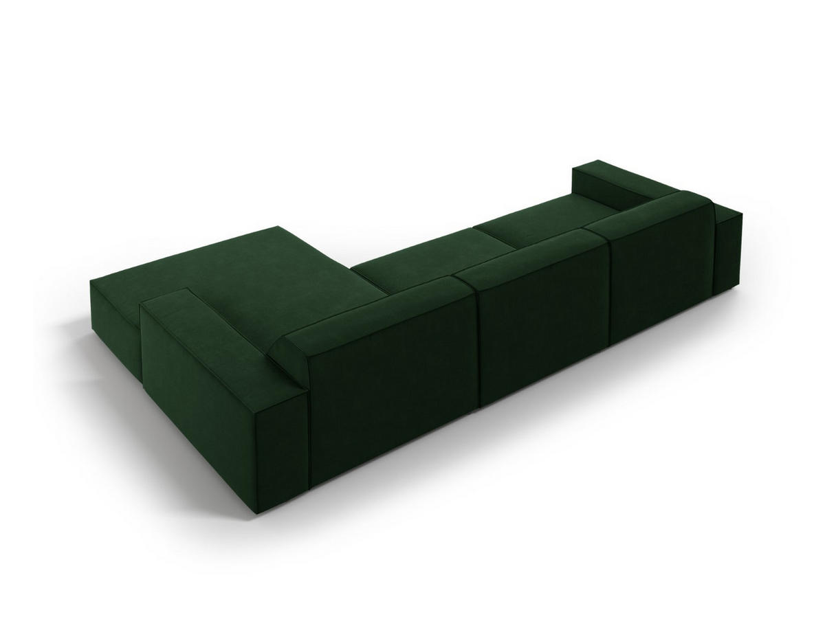 ECKSOFA rechts Jodie aus Samt flaschengrün 4 Sitzplätze - Dunkelgrün, Textil (166/284cm) - Micadoni