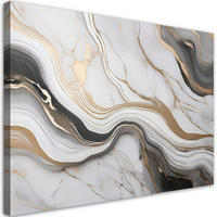 LEINWANDBILD Weißer Marmor mit goldener Abstraktion 60x40cm - Weiß, Textil (60/40cm) - Feeby