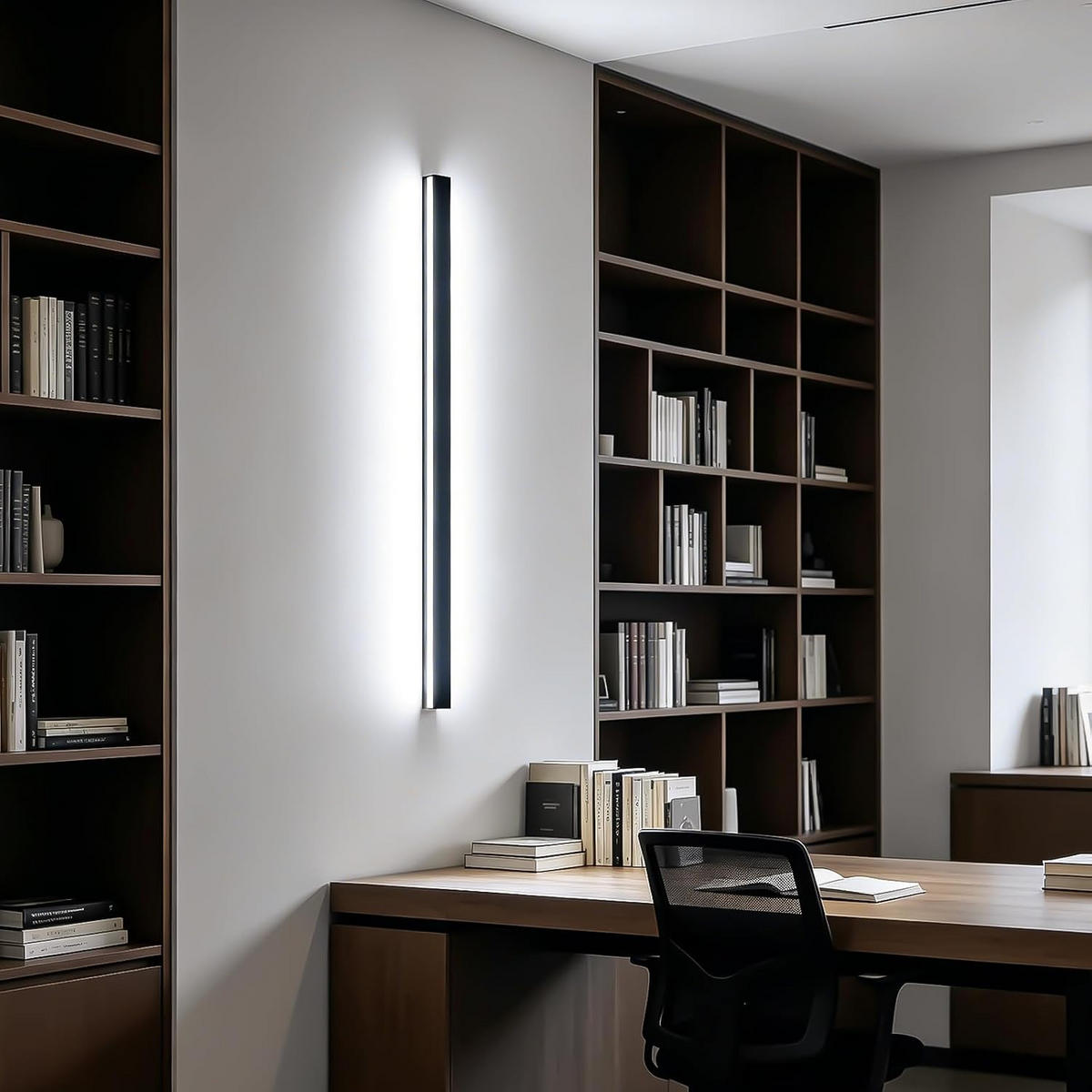 LED-WANDLEUCHTE Beaming 2.5/4/100 cm - Schwarz, Metall (4/2.5/100cm) - ZMH