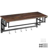 WANDGARDEROBE Westwood, 66 x 30 x 27 cm, Industrial Holz dunkel, rustikal - Rostfarben, Holz (66/27/30cm) - tectake