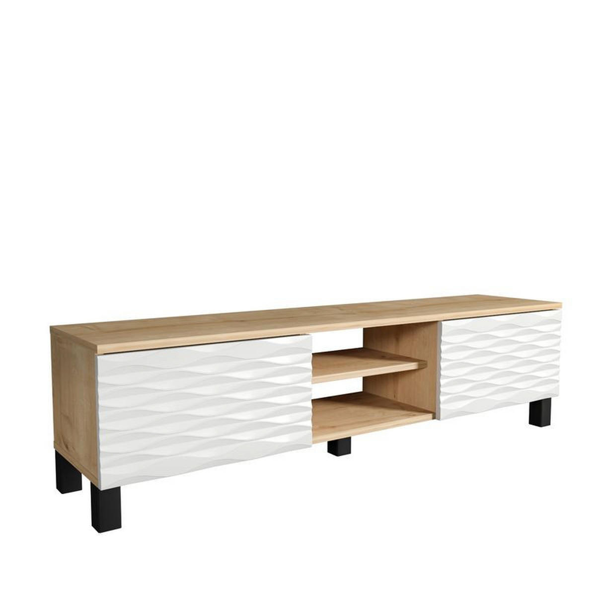 TV-ELEMENT Lukas Saphire Oake Weiß - Eichefarben, Holzwerkstoff (150/40.3/35cm) - Decorotika
