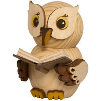 HOLZFIGUR Minieule mit Buch 7 cm - Multicolor, Holz (5/7/5cm)