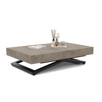 COUCHTISCH SANELLE ausziehbar mit Liftfunktion, 120/80/76 cm Schwarz / Grau - Schwarz/Grau, Holzwerkstoff/Metall (120/80/27cm) - Idohome