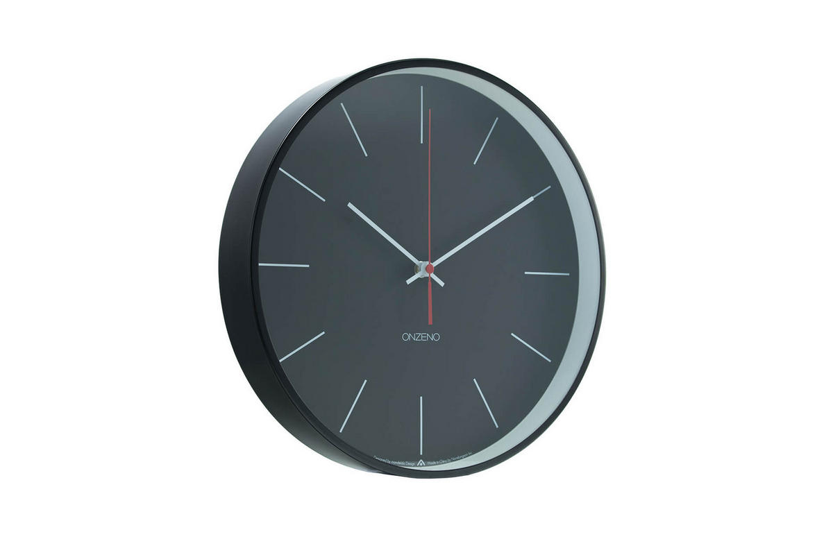 WANDUHR Design Schwarz 31/31 cm - Schwarz, Glas/Holzwerkstoff (0.94/30.5/4cm) - ONZENO