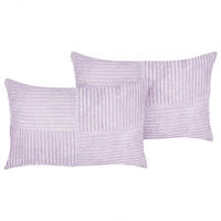 DEKOKISSEN CORD 2er-Set Violett 43/43 cm Millet - Violett, Textil (43/43cm) - Beliani