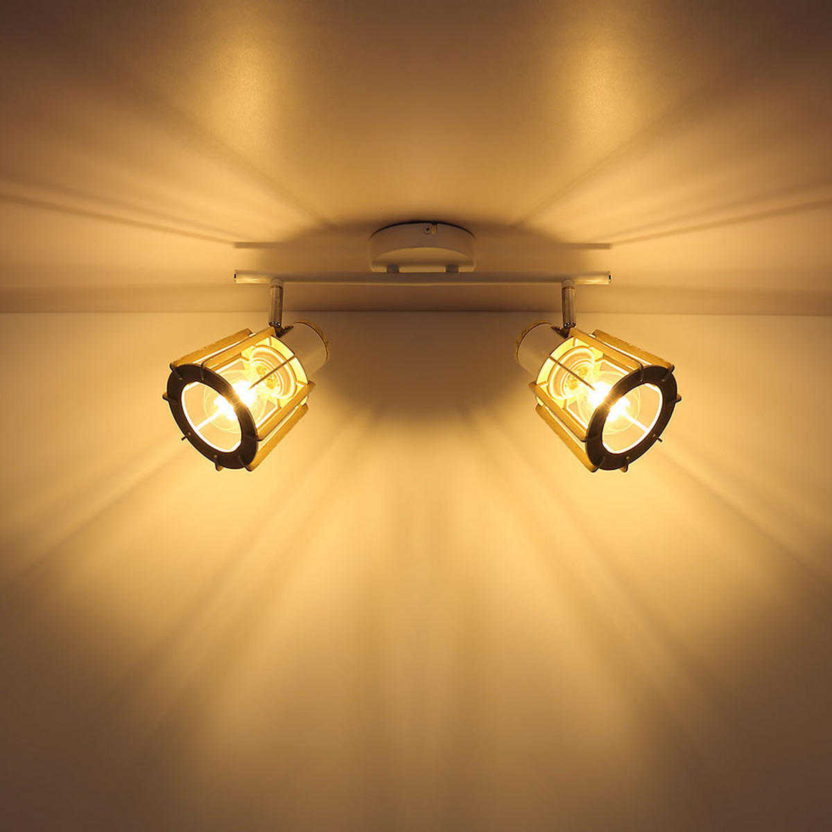 DECKENLEUCHTE Metall Holzoptik Braun - Braun, Holz (36/17/18cm) - Globo Lighting