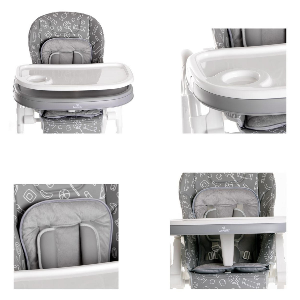 HOCHSTUHL Campanella blau Bär klappbar Rollen einstellbare Höhe Lehne Gurte - Blau, Metall (57/104/85cm) - Lorelli