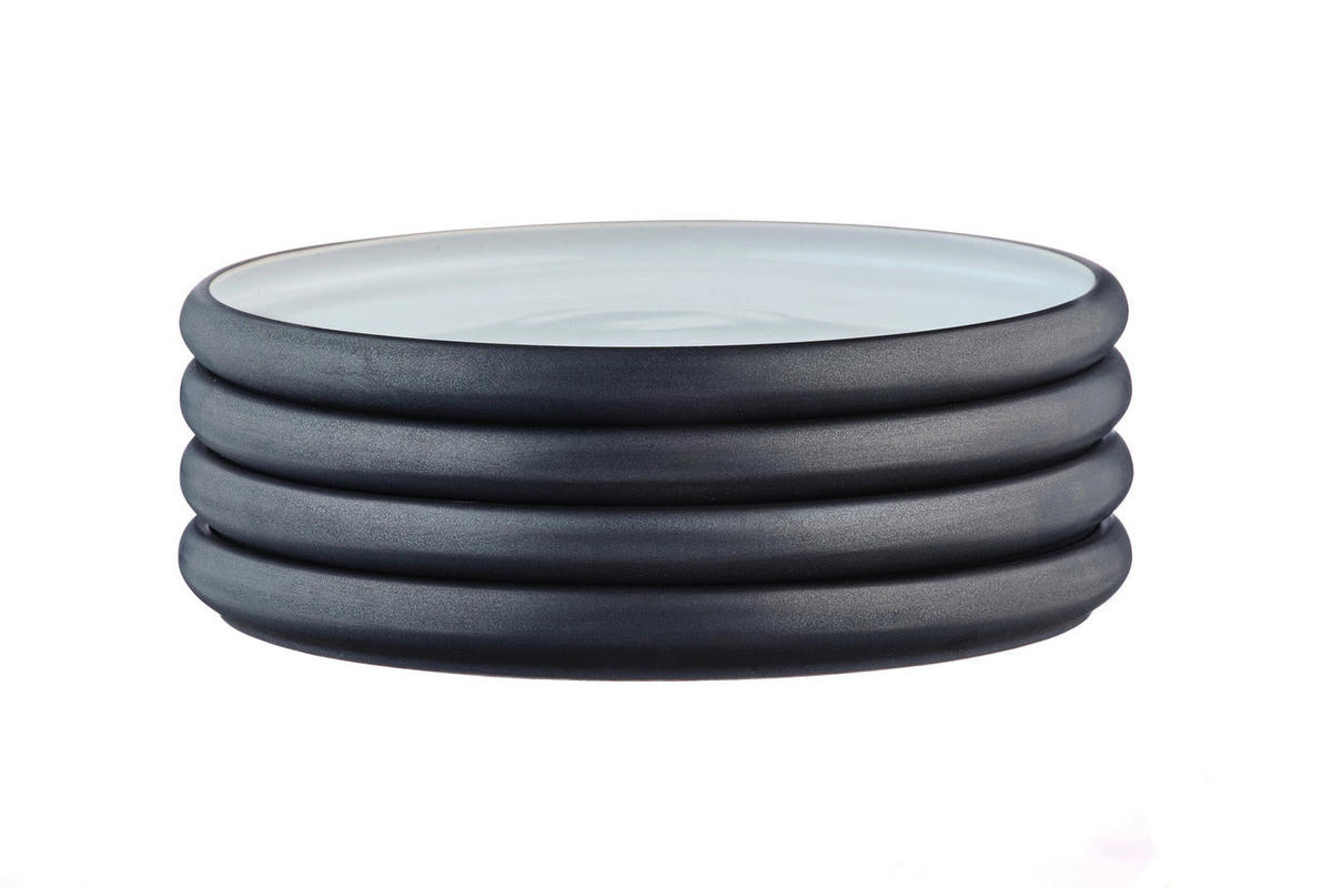 TELLER Gourmet Ø28cm - 4er-Set - Onyx - Schwarz, Keramik (28cm) - Björn