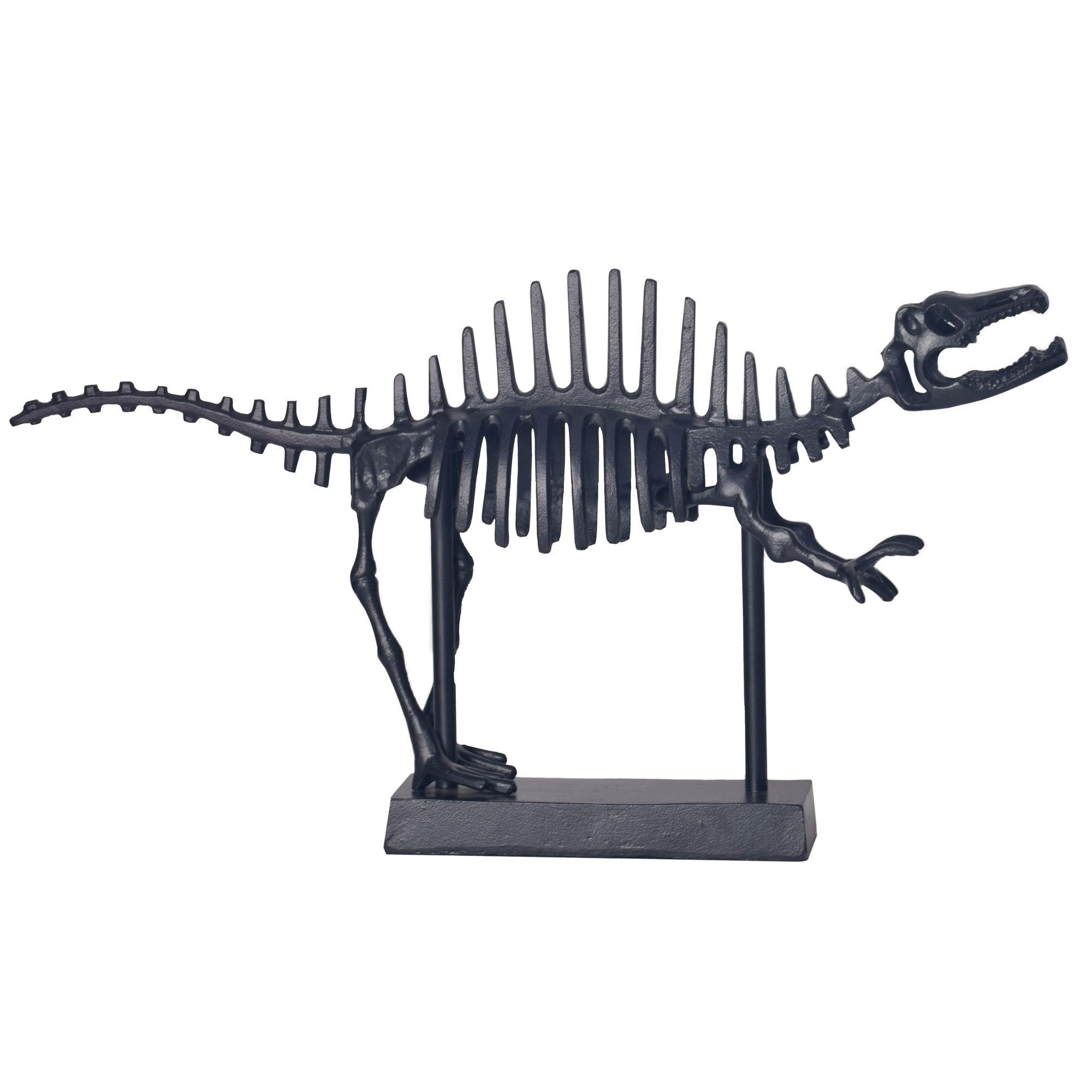 DEKOFIGUR T-Rex Aluminium Schwarz 62 cm mit Sockel - Schwarz, Metall (62/33/12cm) - KADIMA DESIGN