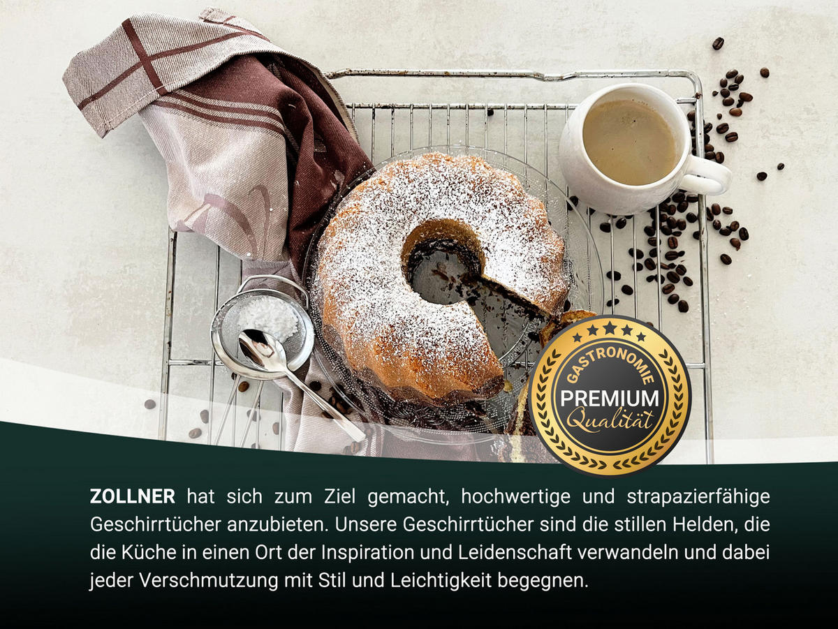 GESCHIRRTÜCHER, 5er-Set, 50x70 cm, 100% Baumwolle, Braun - Braun, Textil (50/70cm) - Zollner