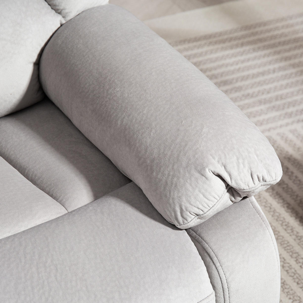 MASSAGESESSEL DE-06309 mit Wärme, 135° neigbar Hellgrau - Hellgrau, Textil/Metall (90/110/93cm) - ComfortXL